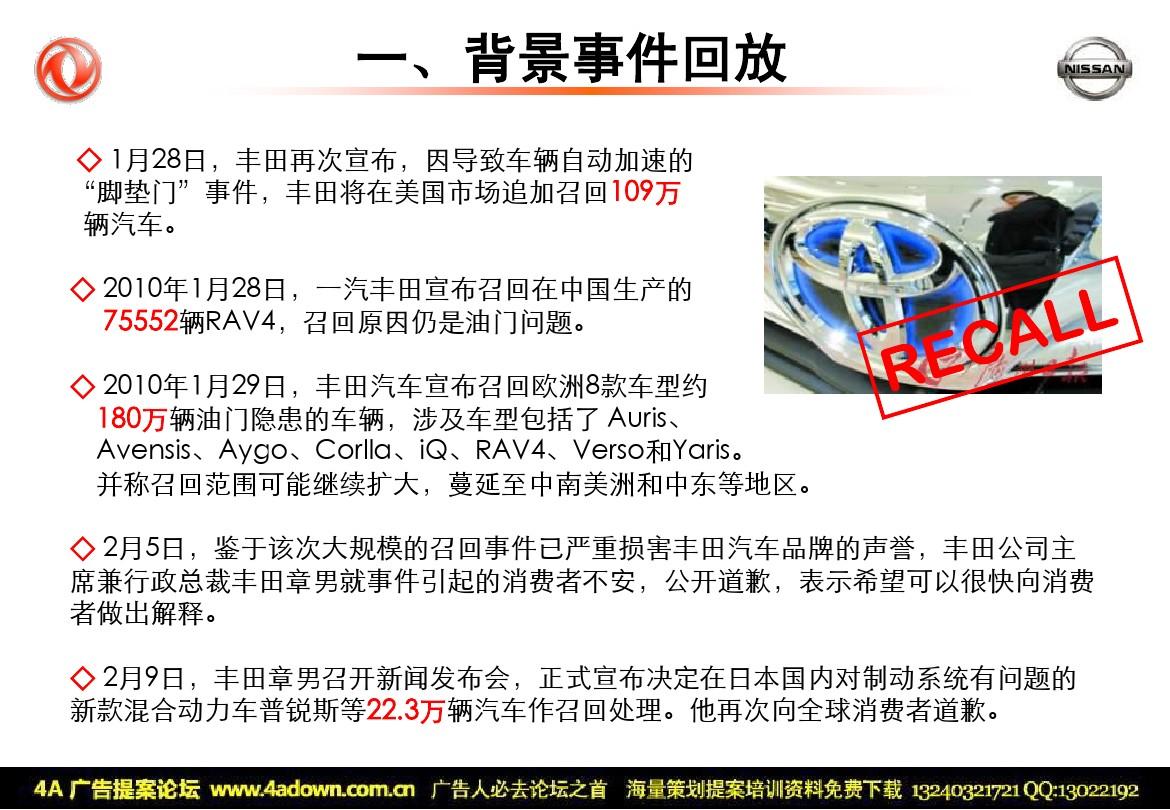 丰田将在北美召回超过4.5万辆汽车